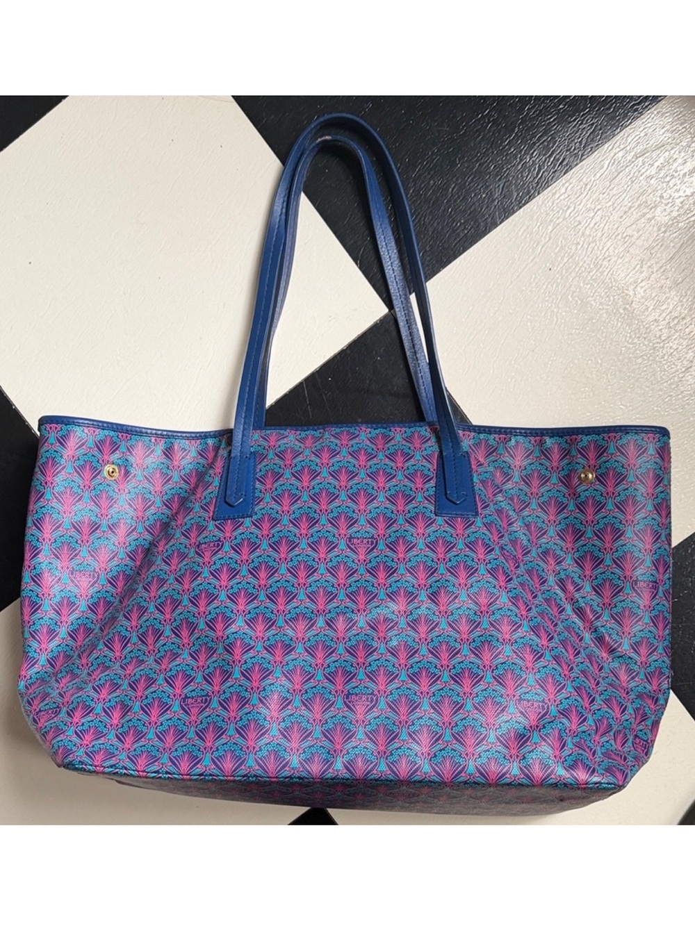 Liberty of London Pink and Blue Iphis Large Marlborough Tote Bag
